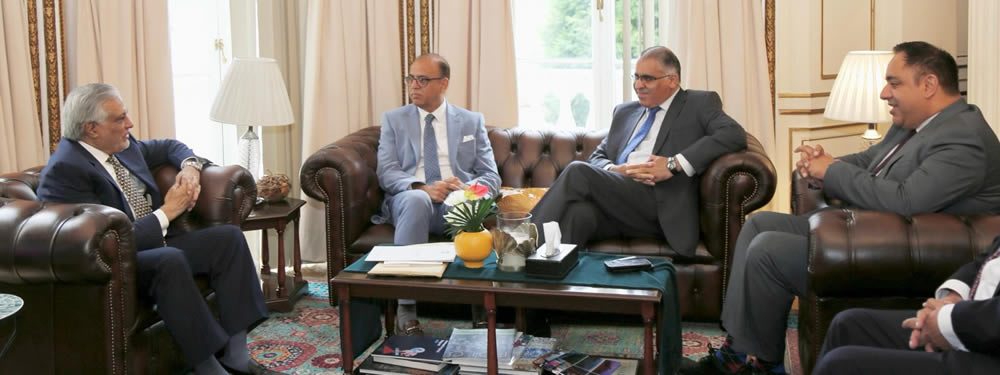 Senator Muhammad Ishaq Dar, Deputy Prime Minister and Foreign Minister, held meetings with Pakistan-origin British MPs Mohammad Yasin, Tahir Ali, Imran Hussain, Ayoub Khan and Adnan Hussain.