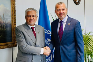 The Deputy Prime Minister/Foreign Minister, Senator Mohammad Ishaq Dar, met Mr. Arsenio Dominguez, Secretary-General of the International Maritime Organization (IMO), today in London.